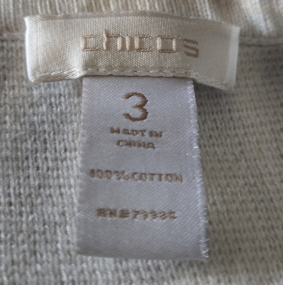Chico's Black and White Open Front Women's Cardigan - Picture 3 of 4